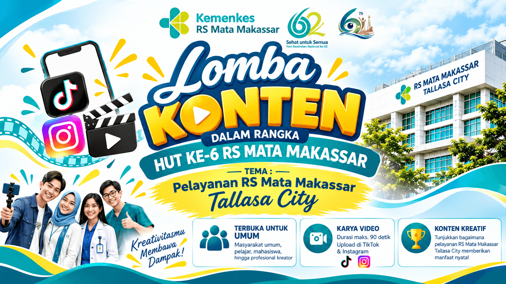 Tunjukkan Kreativitasmu, RS Mata Makassar Buka Lomba Konten HUT ke-6